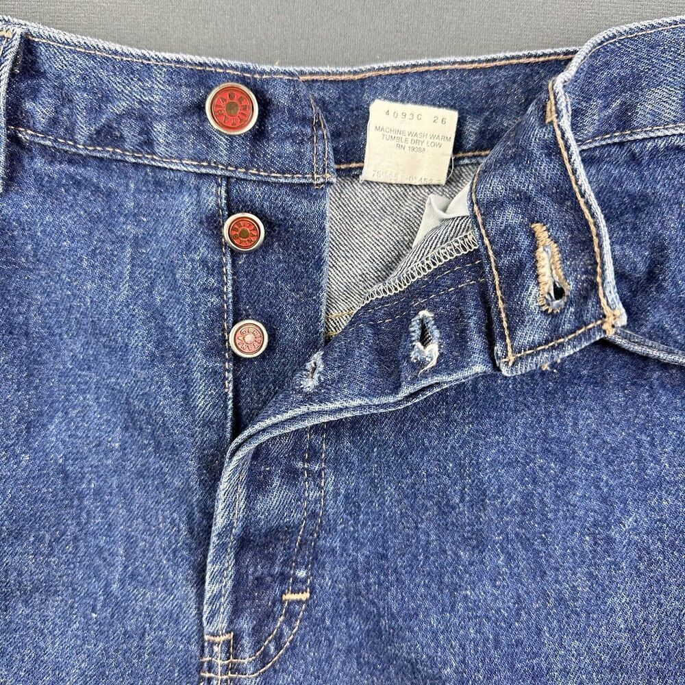 Vintage Brittania Cut Off Jean Shorts Jorts Womens 34 Blue High Rise Button Fly* - Picture 2 of 13